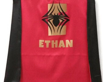 SUPERHERO Cape - Spider Cape- Spider Man Cape - Super Hero Cape - Personalized Cape - Birthday Gift - Kid Cape - Superhero Costume