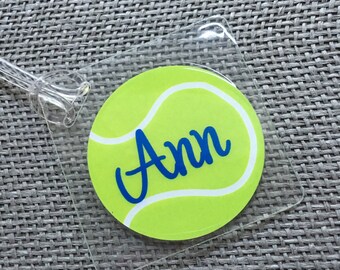 Tennis Bag Tag Sport Bag Tag Tennis Party Favor Tennis Gift Tag Tennis Gift Personalized Tennis Themed Gift Custom Tennis Bag Tag Tennis Tag