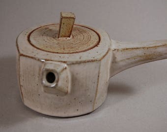 Soda/wood fired faceted teapot