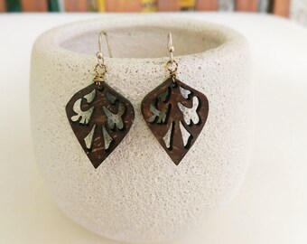 Wood Filigree Earrings
