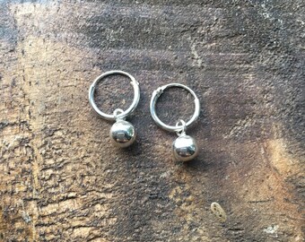 Sterling Silver Hoop/Ball - Earrings
