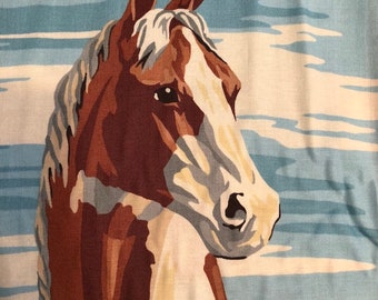 Purebread II by Erin Michael for Moda Fabrics Large Horse Block Print in Sky