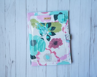 JW Ministry Organizer/Meeting Folder/JW Gifts/Pioneer Gift/Magazine and tract Holder/Teal and pink floral Organizer/JW Field Service Folder
