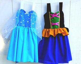 Elsa dress, Anna dress, princess dress, Frozen dress, birthday party dress, vacation princess dresses, comfortable princess dresses