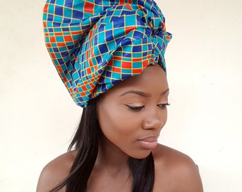 African Print Head Wrap / Ankara Head Wrap / Gift / Turban / Wax Print / Kente