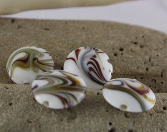 Set of 4 multicolor Lampwork beads