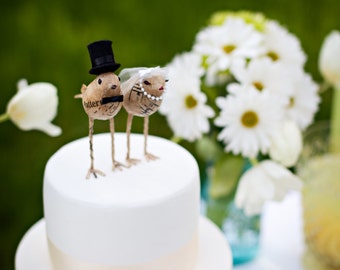 Love Bird 'Bride and Groom' Cake Toppers