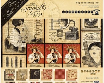 Graphic 45 "COMMUNIQUE" Deluxe Collector's Edition DCE Scrapbooking