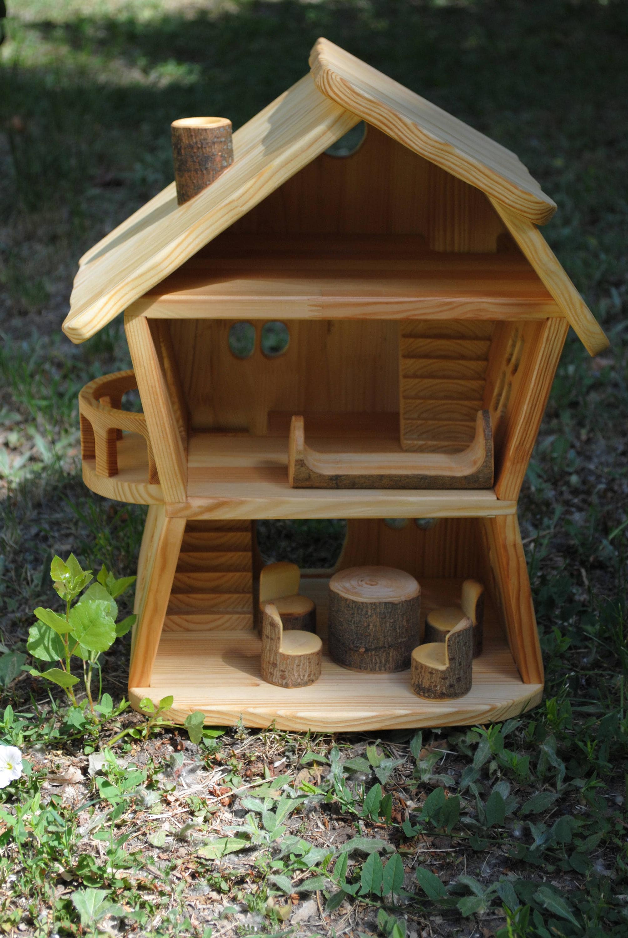 wooden doll tree house