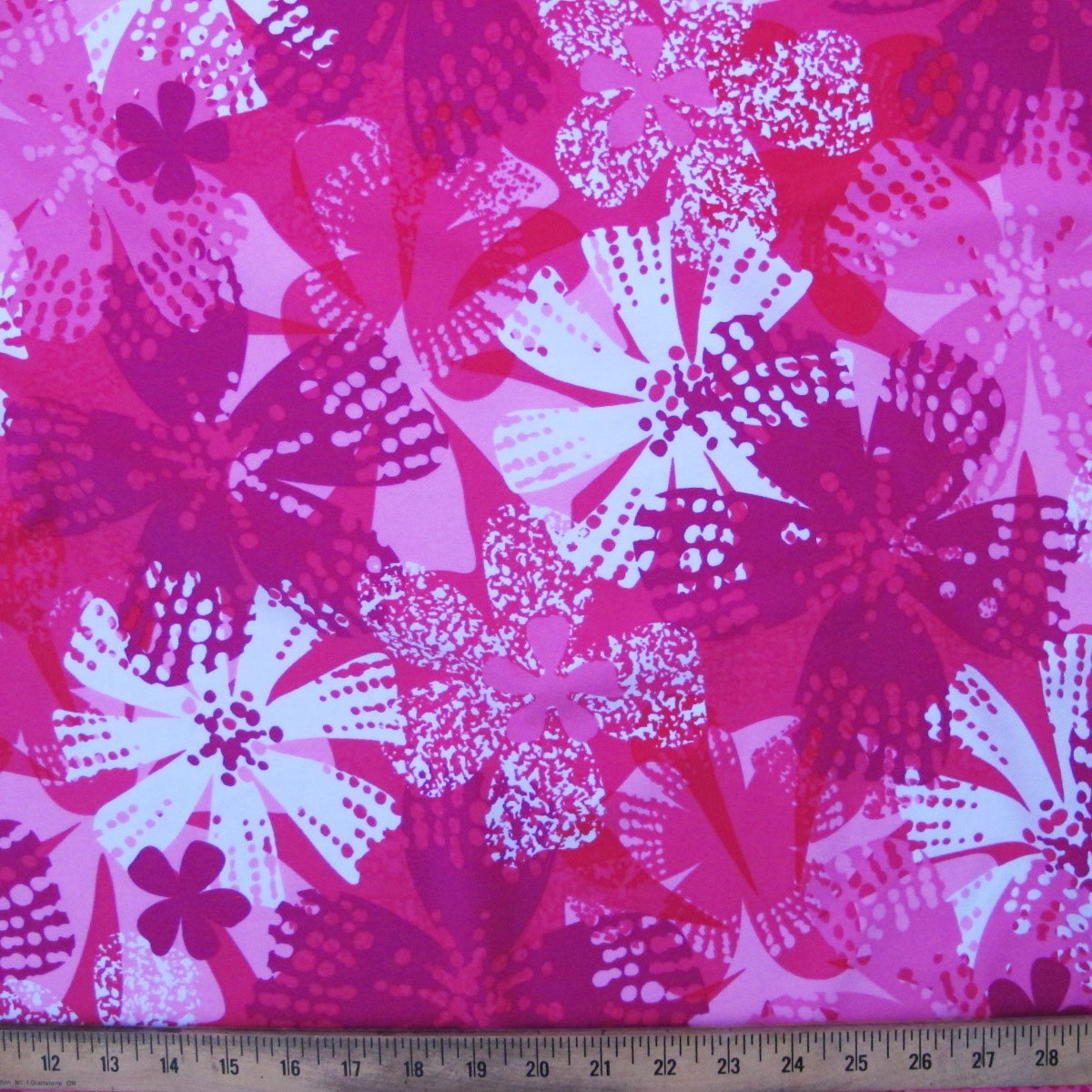 Lycra Spandex Fabric Material Pink white purple floral