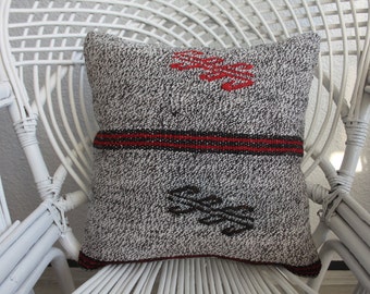 16x16 Decorative Kilim Pillow Turkish Emroidery Kilim Pillow Cushion Covers Kilim pillow Floor Pillow Vintage Turkish Kilim Pillow 1089