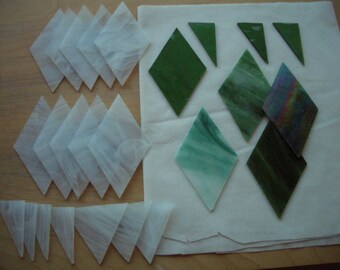 DIAMONDS SET - 25 pcs Stained Glass - Scrap Glass for Mosaic Projects