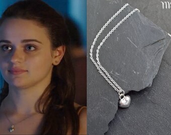 Kissing Booth Netflix Elle Joey King Silver Heart Love Pendant Necklace // Prom Pendant Necklace // Charm Pendant Necklace // Made in France