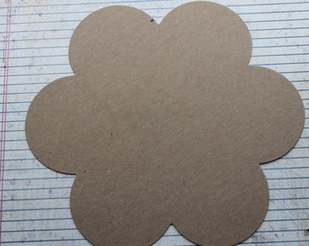2 large six petal flower Bare chipboard die cuts 8 5/8"
