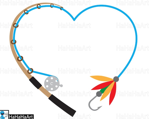 Heart fishing rod Clipart / Cutting Files svg png jpg dxf