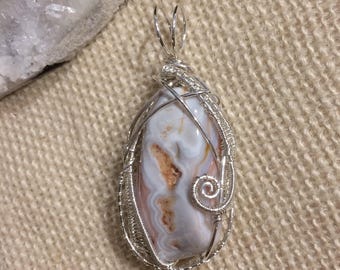 Pink Botswana Agate Pendant