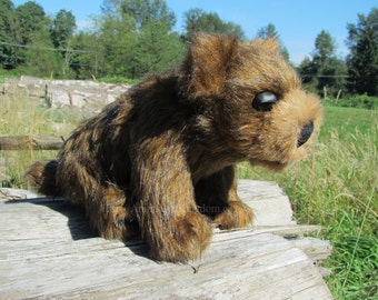 Grizzly Brown Bear Cuddle Cub Stuffed Animal Plush Toy Hand Sewn