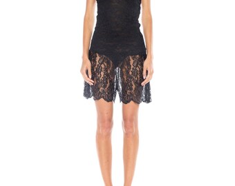1920s Black Lace Lingerie Romper Size: 0