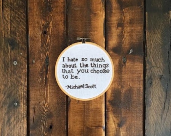 Michael Scott Embroidery Hoop Art