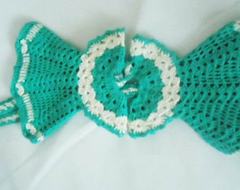 Vintage Crocheted Hot Pads, Pot Holders, Crocheted Dress Pot Holders,Kitchen Decor, Home Decor,Perfect gift for Her