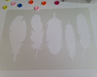 feathers stencil wall silhouette Girls bedroom nursery airbrush painting fabric paint decorating Playroom 'offer'