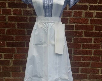 Vintage 1940's Nurse Uniform // Pinafore Candy Striper // Apron and Accessories