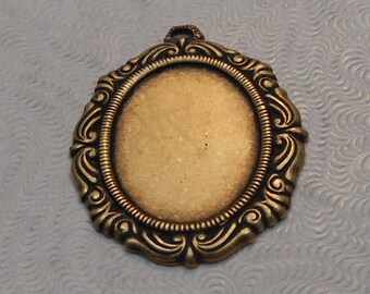 LuxeOrnaments Oxidized Brass Filigree Pendant Setting (18x13mm tray) (Qty 1) 27x21mm S-5913-B