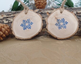 Christmas Tree Wood Slice Ornaments Set of 2, Wood Slices, Christmas Decor, Tree Ornaments, Log Slices, Christmas Ornaments, Tree Decor