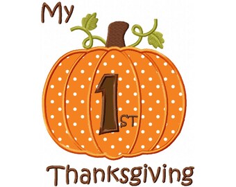 My 1st Thanksgiving Applique Machine Embroidery DESIGN NO. 172