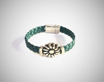 Fun genuine leather sunflower bracelet