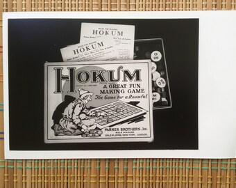 Hilarious Hokum and Hijinks! Vintage Black and White Photo of Hokum, Vintage Parker Bros Board Game