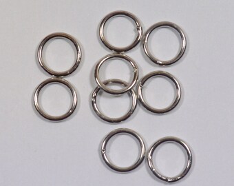 8mm Closed Jump Rings - Rhodium - Choose Your Quantity