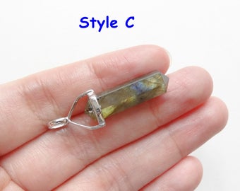 Labradorite Double Terminated Point Pendant set in 925 Sterling Silver Healing Crystal One Pendant K6100