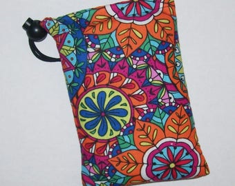 Pipe Pouch, Colorful Mandala, Pipe Case, Pipe Bag, Padded Pipe Pouch, Hippie, Hippy, 420, Smoking Accessories, Stoner Gift - 5" DRAWSTRING