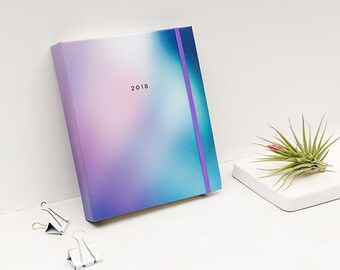 2017-2018 17M Agenda AURORA PURPLE Planner Hardcover Spiral Bound