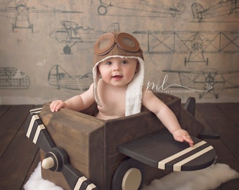 Wooden Airplane Photography Prop