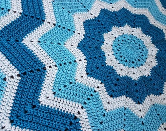 Handmade Crochet 12 point star blanket - baby blanket - made to order