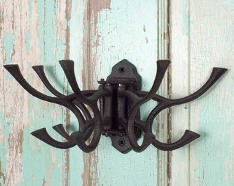 Coat Hook - Hinged Cast Iron Coat Hook Front Mounting