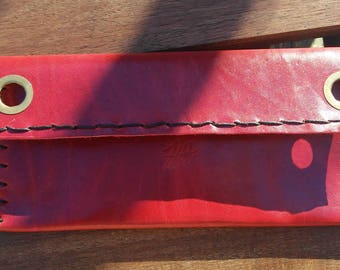Classic Red Leather Clutch