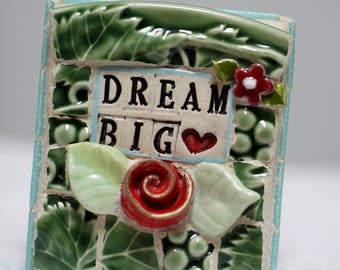 BE BOLD, mosaic, pique assiette, mosaic art