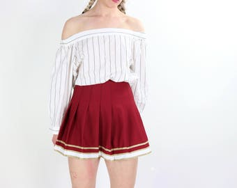 Vintage Pleated Skirt / 90's Cheerleading Uniform Mini / VARSITY SPIRIT FASHIONS Xs