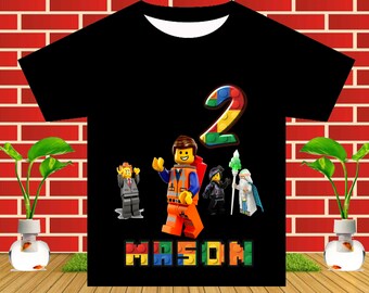 Lego Movie Iron On Transfer, Lego Movie Birthday Shirt DIY, Lego Movie Party, Lego Movie Printable, Personalize Name, Digital File