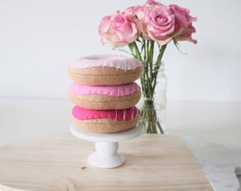 Felt Doughnut - Felt Play Food - Felt Play Doughnut - Felt Food - Pretend Doughnut - Pretend Food - Play Food - Felt Donut - Pink Doughnut