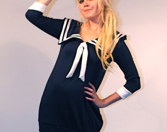 Navy Blue Sailor Dress MADE TO ORDER