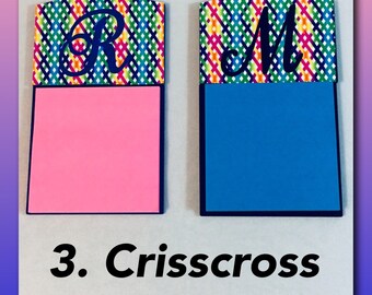 Monogram Post It Holder, Sticky Note Holder, Post It Pads, Teacher Appreciation Gift, Coworker Gifts