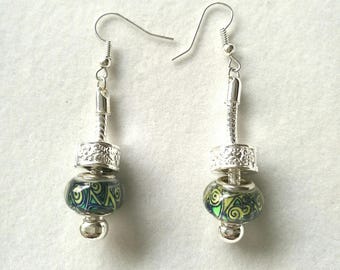 Earrings multicolored Green