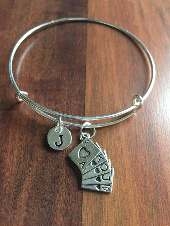 Playing cards initial bracelet Poker bracelet Las Vegas