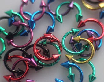 Horseshoe Spike Circular Barbells - Stainless Steel