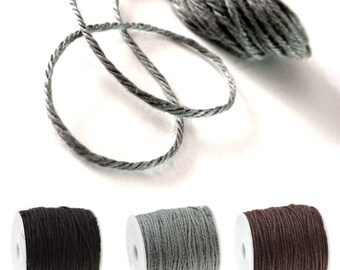 Colored jute twine - Grey, Black or Brown 5m / 16.4 ft