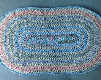 Upcycled rag rug | Etsy